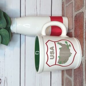 Vintage Magenta Map of‎ United States of America USA Large Oversized Coffee Mug